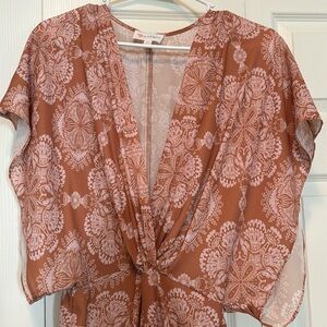 Dress, pink and burnt orange